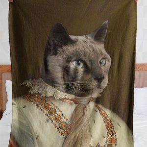 Funny  – A Funny Grey Cat Customized Photo Blanket