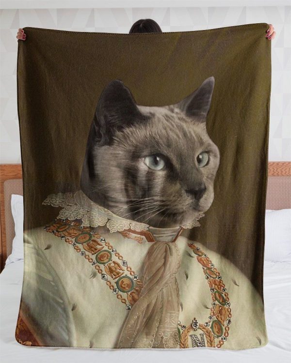 Funny  – A Funny Grey Cat Customized Photo Blanket