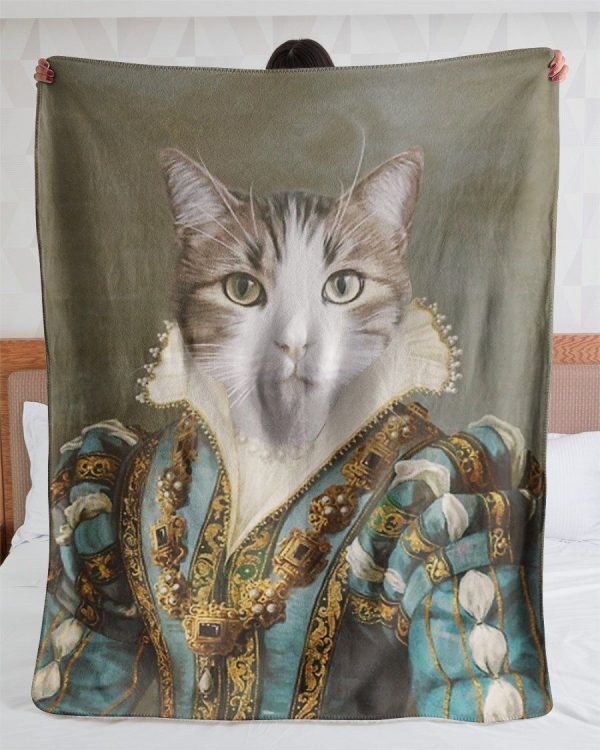 Funny  – A Funny King Cat Customized Photo Blanket