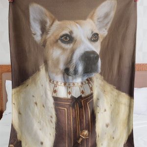 Funny  – Funny Dogs A Thoughtful Face Customized Photo Blanket