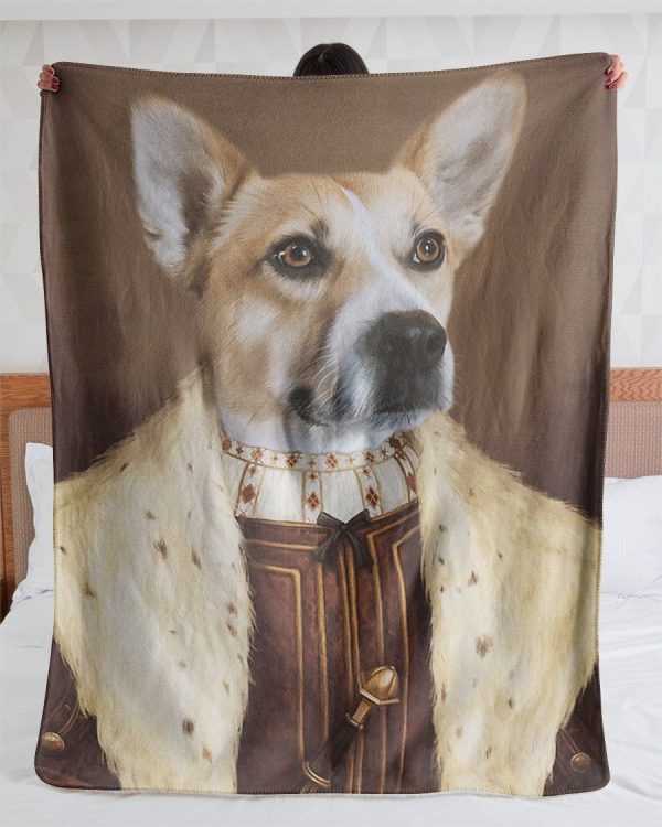 Funny  – Funny Dogs A Thoughtful Face Customized Photo Blanket