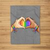 Gay Pride Clothing Lgbt Rainbow Flag Heart Unity Fleece Blanket