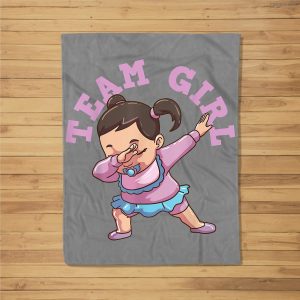 Gender Reveal Team Girl Fleece Blanket