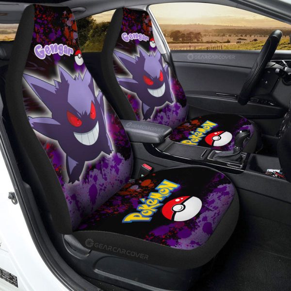 Gengar Car Seat Covers Custom Tie Dye Style Anime Car Accessories