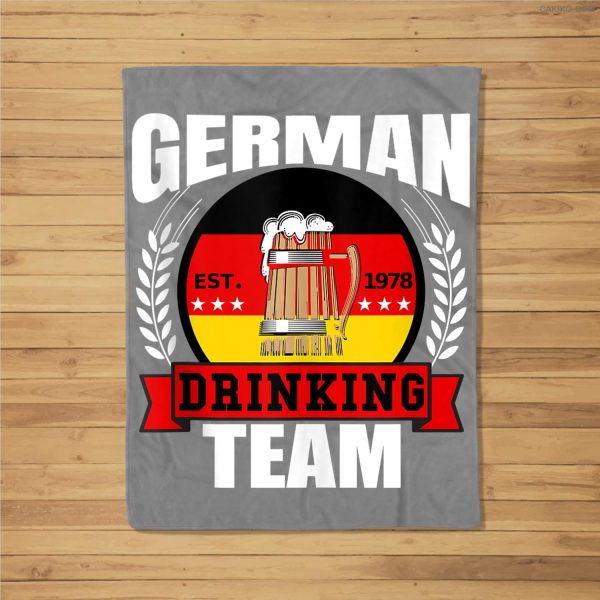 German Drinking Team Germany Flag Funny Oktoberfest Gift Fleece Blanket