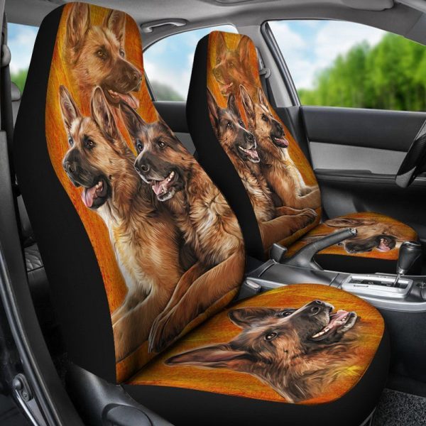 German Shepherd Car Seat Covers Custom Vintage Car Accessories For Dog Lovers