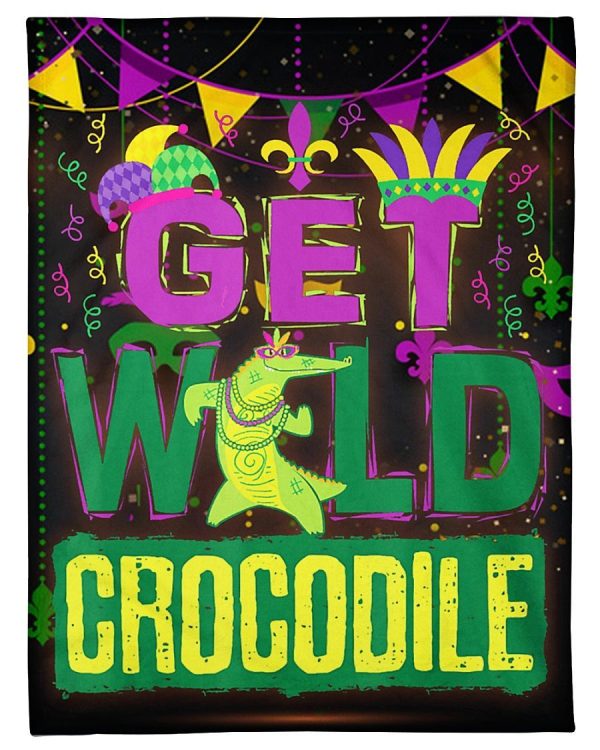 Get Wild Crocodile Mardi Gras Blanket