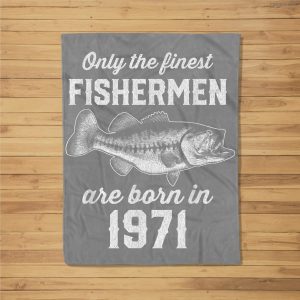 Gift For 50 Year Old Fishing Fisherman 1971 50Th Birthday Fleece Blanket