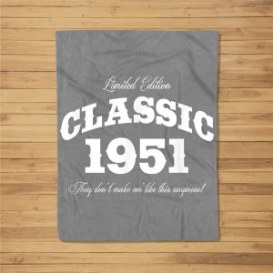 Gift For 70 Year Old Vintage Classic Car 1951 70Th Birthday Fleece Blanket