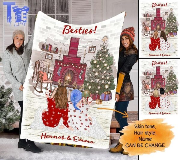 Gift For Bestie Christmas Custom Text Name Blanket