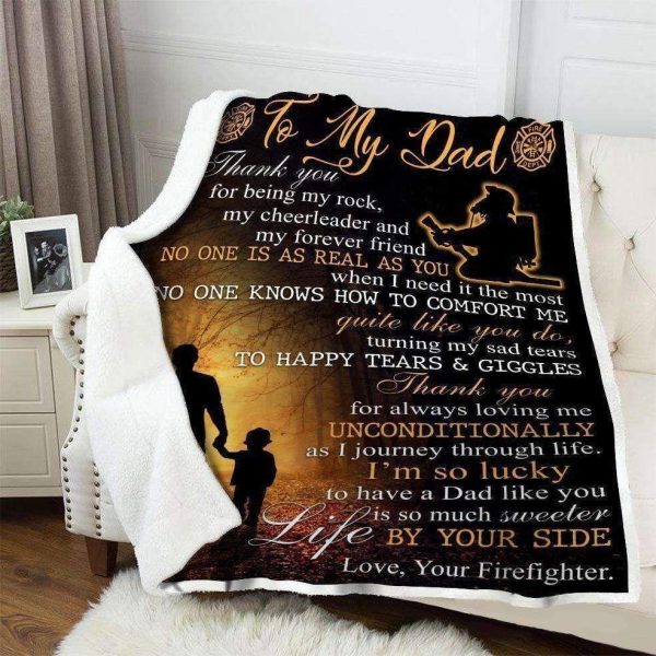 Gift For Dad From Firefighter Son  So Much Sweeter Life By Your Side Blanket