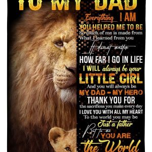 Gift For Dad To Me You Are The World Blanket