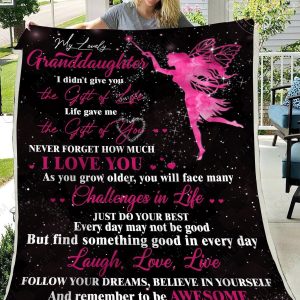 Gift For Granddaughter Never Forget That I Love You Fairy In Pink Color Fairy Blanket