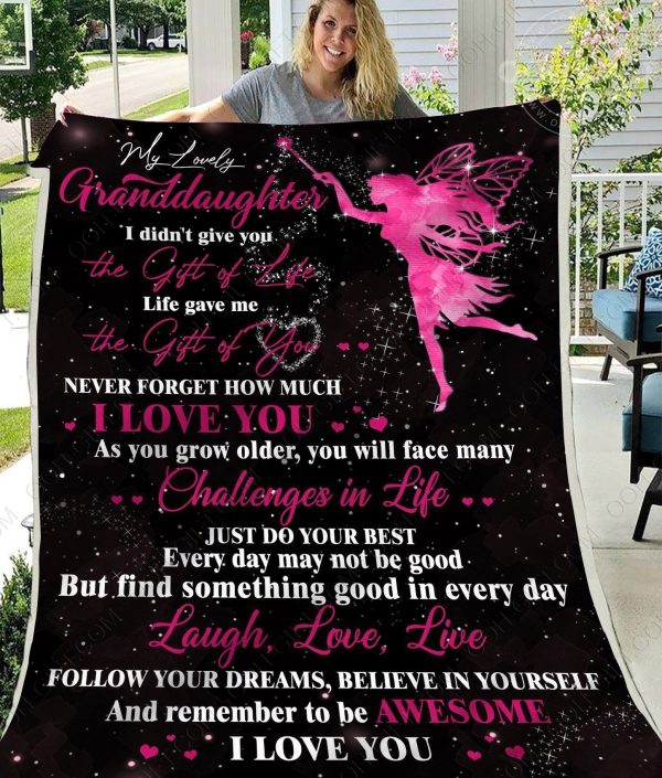 Gift For Granddaughter Never Forget That I Love You Fairy In Pink Color Fairy Blanket