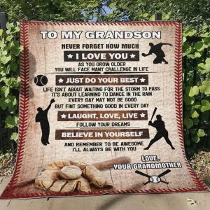 Gift For Grandson Who Loves Baseball Never Forget How Much I Love You Blanket