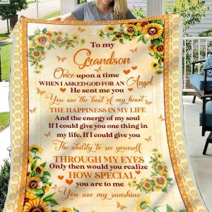 Gift For Grandson You Are My Sunshine Blanket