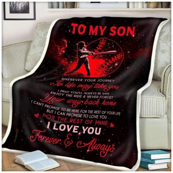 Gift For Son Loves Baseball Love You Forever Always Blanket