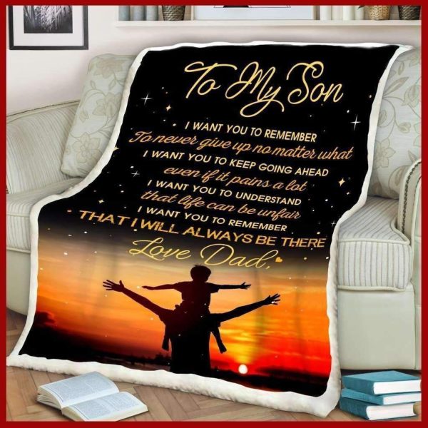 Gift For Son Never Give Up No Matter What Blanket