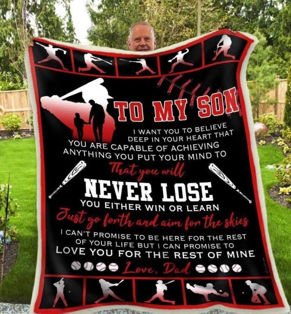 Gift For Son Who Loves Baseball You Will Never Lose Blanket