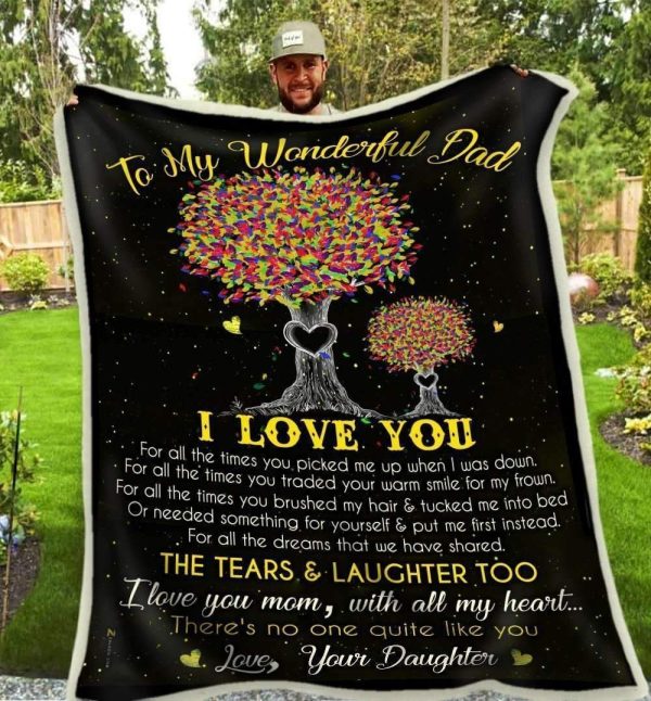 Gift For Wonderful Dad From Daughter  I Love You With All My Heart Blanket