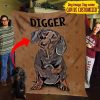 Gigger Dog Brown Background Name Custom Image Printed Blanket