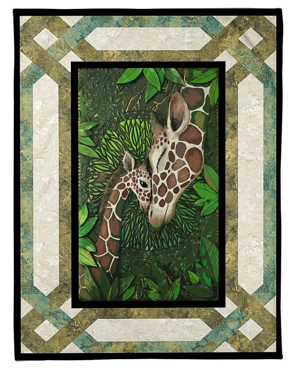 Giraffe Mom And Baby Blanket