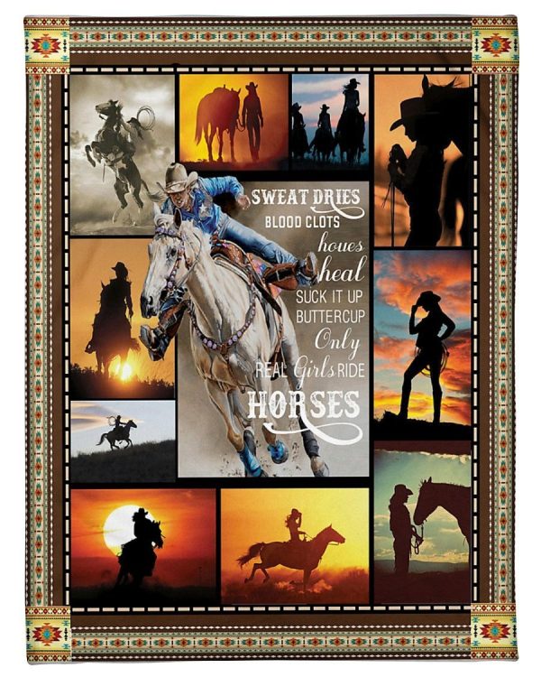 Girl Riding Horse Blanket