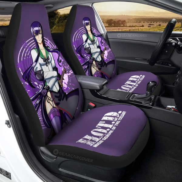 Girl Saeko Busujima Car Seat Covers Custom High School Of The Dead Car Accessories