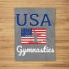 Girl Tumbling Team Gear Gymnast Gymnastics Usa American Flag Fleece Blanket