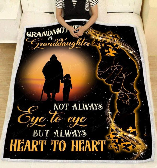 Giving Family Grandmother And Granddaughter Always Heart To Heart Blanket