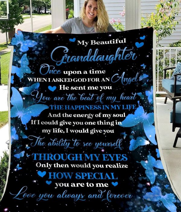 Giving Granddaughter You Are My Angel Blanket