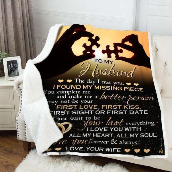 Giving Husband I Love You With All My Heart Blanket