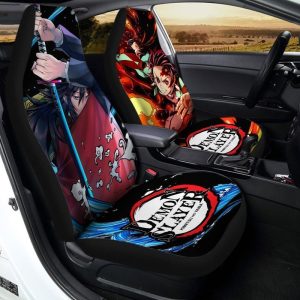 Giyuu And Tanjiro Car Seat Covers Custom Demon Slayer Anime Car Accessories