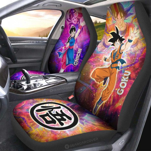 Goku And Chichi Car Seat Covers Custom Dragon Ball Anime Car Accessories