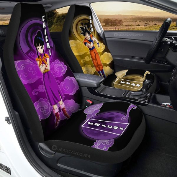 Goku And Chichi Car Seat Covers Custom Dragon Ball Anime Car Accessories Perfect Gift For Fan