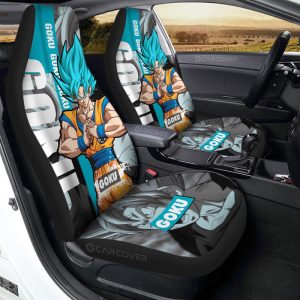 Goku Blue Car Seat Covers Custom Anime Dragon Ball Car Accessories