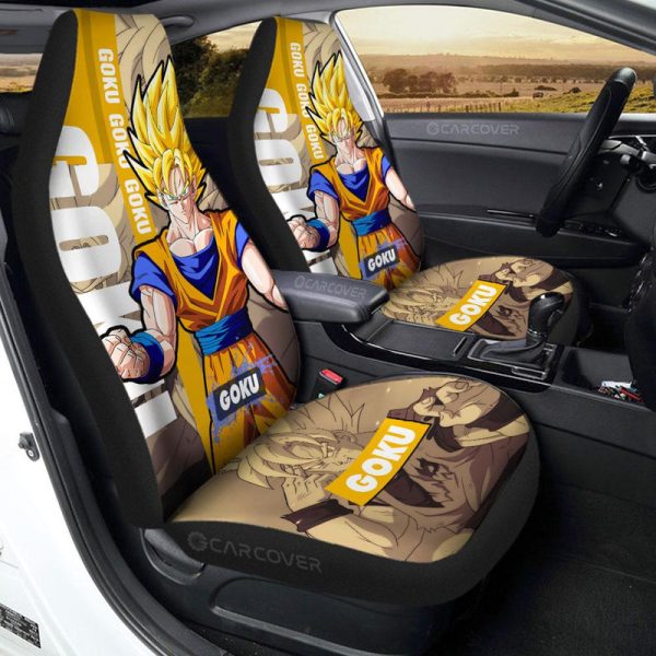 Goku SSJ Car Seat Covers Custom Dragon Ball Anime Car Accessories