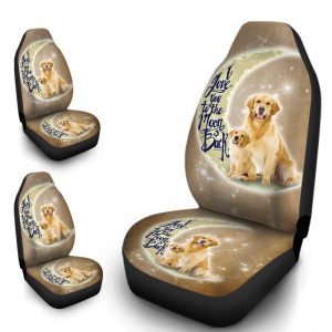 Golden Retriever Car Seat Covers Custom I Love You To The Moon And Back Car Accessories