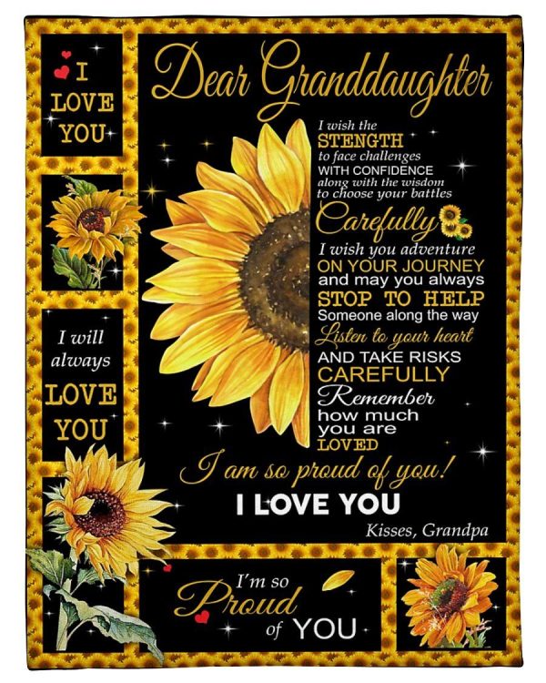 Granddaughter  – Dear Granddaughter I Wish You Adventure On Your Journey May You Always Stop To Help Someone Along The Way Remember How Much You Are Loved Blanket