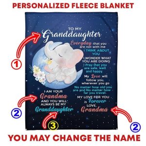 Granddaughter  – Elephant To My Granddaughter Everyday That You Are Not With Me I Think About You My Love For You Is Forever Blanket