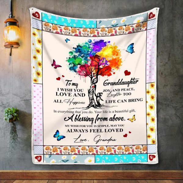 Granddaughter  – I Wish You Joy And Peace Love And Laughter Blanket