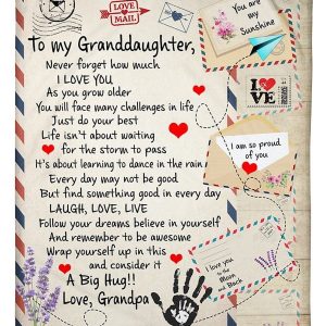 Granddaughter  – To My Granddaughter Every Day May Not Be Good Find Something Good In Every Day Laugh Love Live Follow Your Dreams Believe In Yourself Remember To Be Awesome Blanket