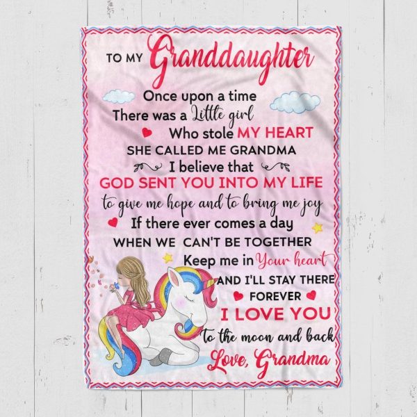 Granddaughter  – To My Granddaughter I Believe That God Sent You Into My Life To Give Me Hope And Bring Me Joy I Love You To The Moon And Back Blanket