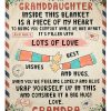 Granddaughter  – To My Granddaughter Inside This  Is A Piece Of My Heart To Bring You Comfort While We Are Apart Blanket