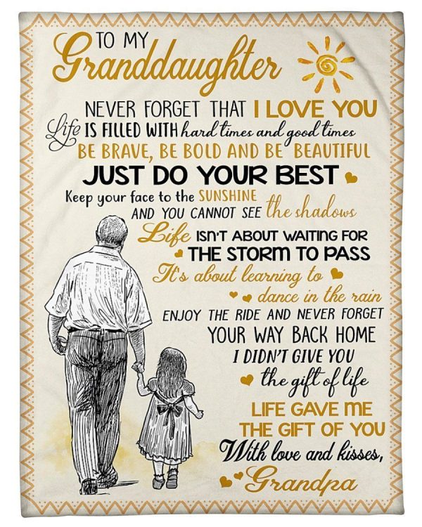 Granddaughter  – To My Granddaughter It’S About Learning To Dance In The Rain Enjoy The Ride And Never Forget Your Way Back Blanket