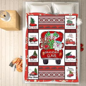 Grandma Claus Christmas Printed Blanket