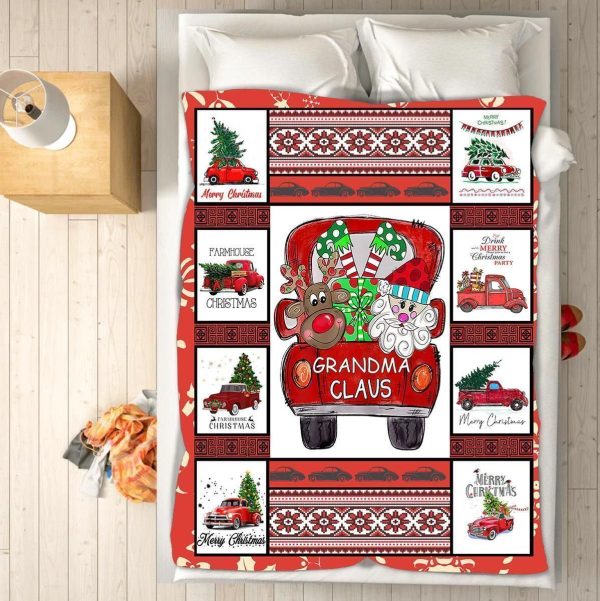 Grandma Claus Christmas Printed Blanket