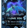 Grandma Gift For Granddaughter I Love You To The Moon And Back Blanket