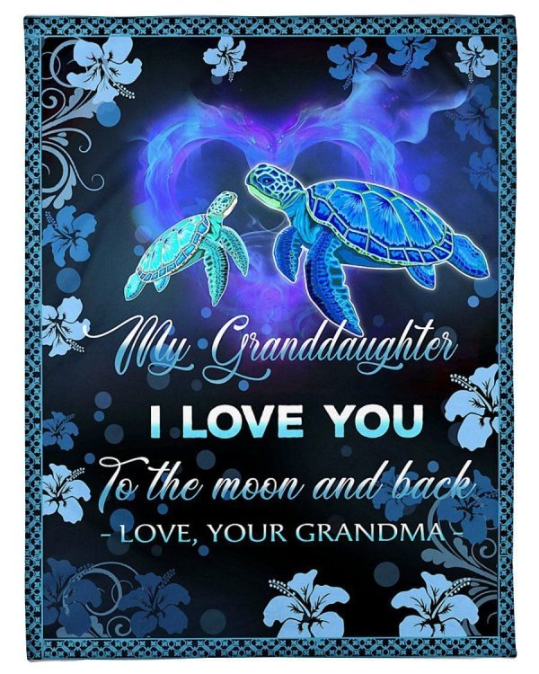 Grandma Gift For Granddaughter I Love You To The Moon And Back Blanket