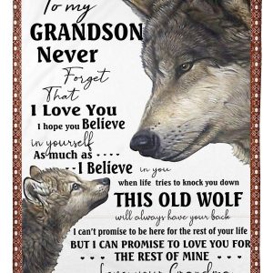 Grandma Gift For Grandson Never Forget That I Love You Blanket